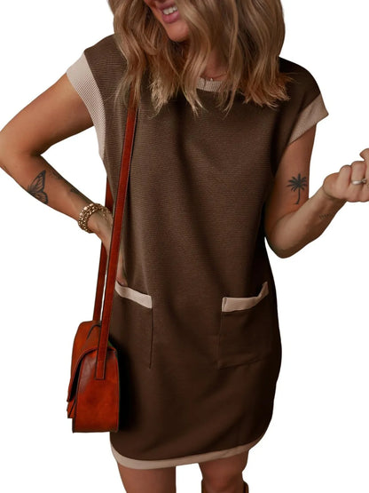 She Wears Glory™ Cap Sleeve Pocket Dress – Simple in Form, Royal in Purpose - She Wears Glory Beverly Hills