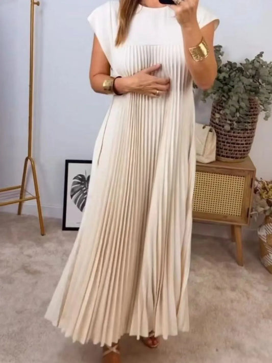 She Wears Glory™ “Heavenly Majesty” Pleated Pocketed Maxi Dress — Full Size - She Wears Glory Beverly Hills