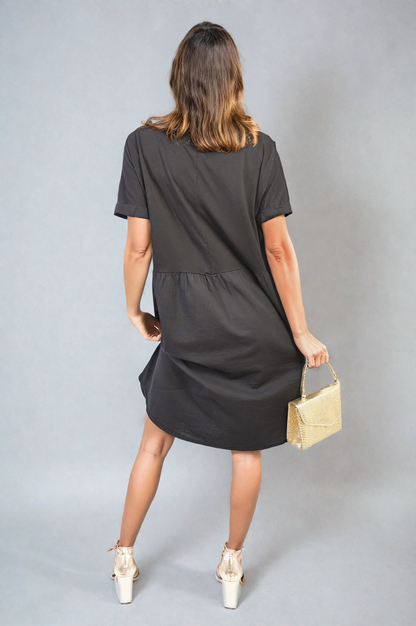 She Wears Glory™ Short Sleeve Button Front Midi Dress