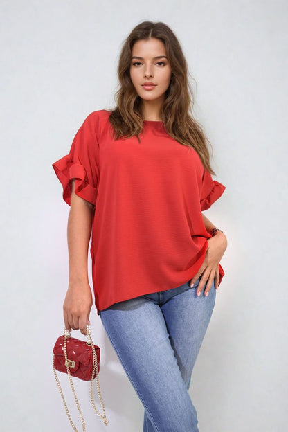 She Wears Glory™ Frill Sleeve Top