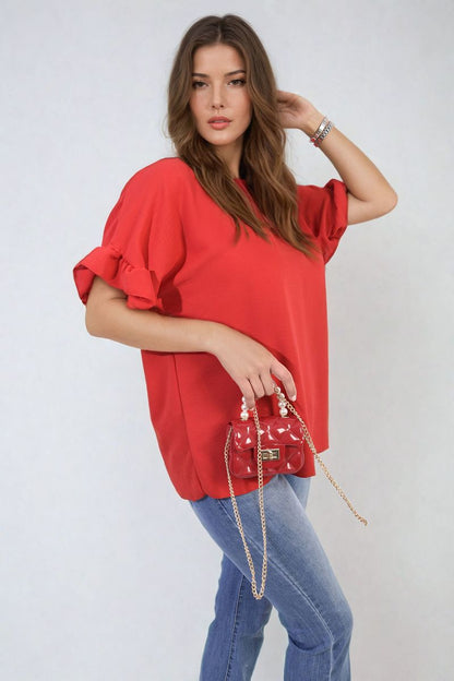 She Wears Glory™ Frill Sleeve Top