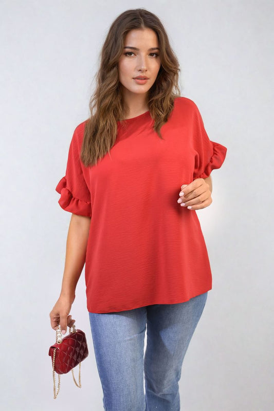 She Wears Glory™ Frill Sleeve Top