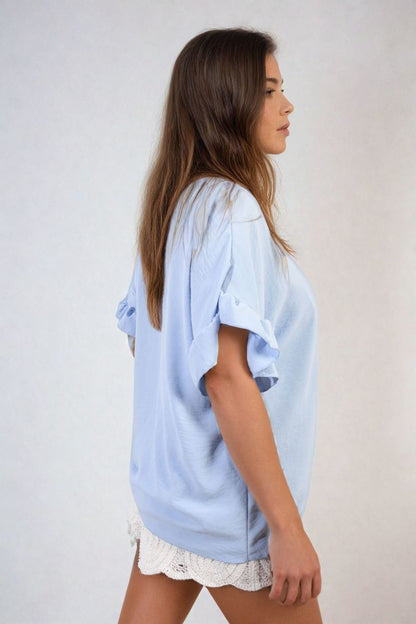 She Wears Glory™ Frill Sleeve Top