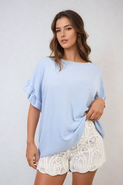 She Wears Glory™ Frill Sleeve Top