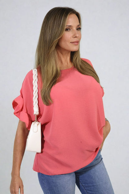 She Wears Glory™ Frill Sleeve Top