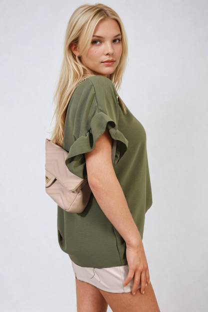 She Wears Glory™ Frill Sleeve Top