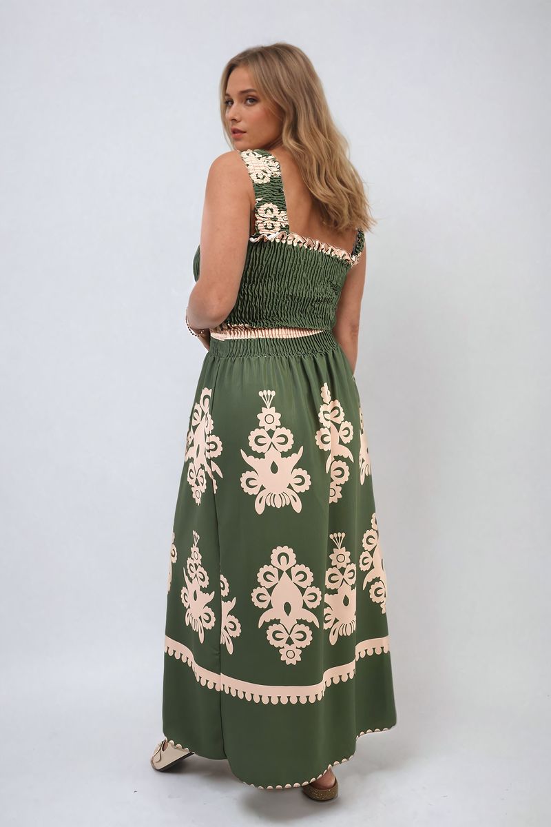 She Wears Glory™ Smocked Sleeveless Flowy Tribal Print Summer Maxi Dress