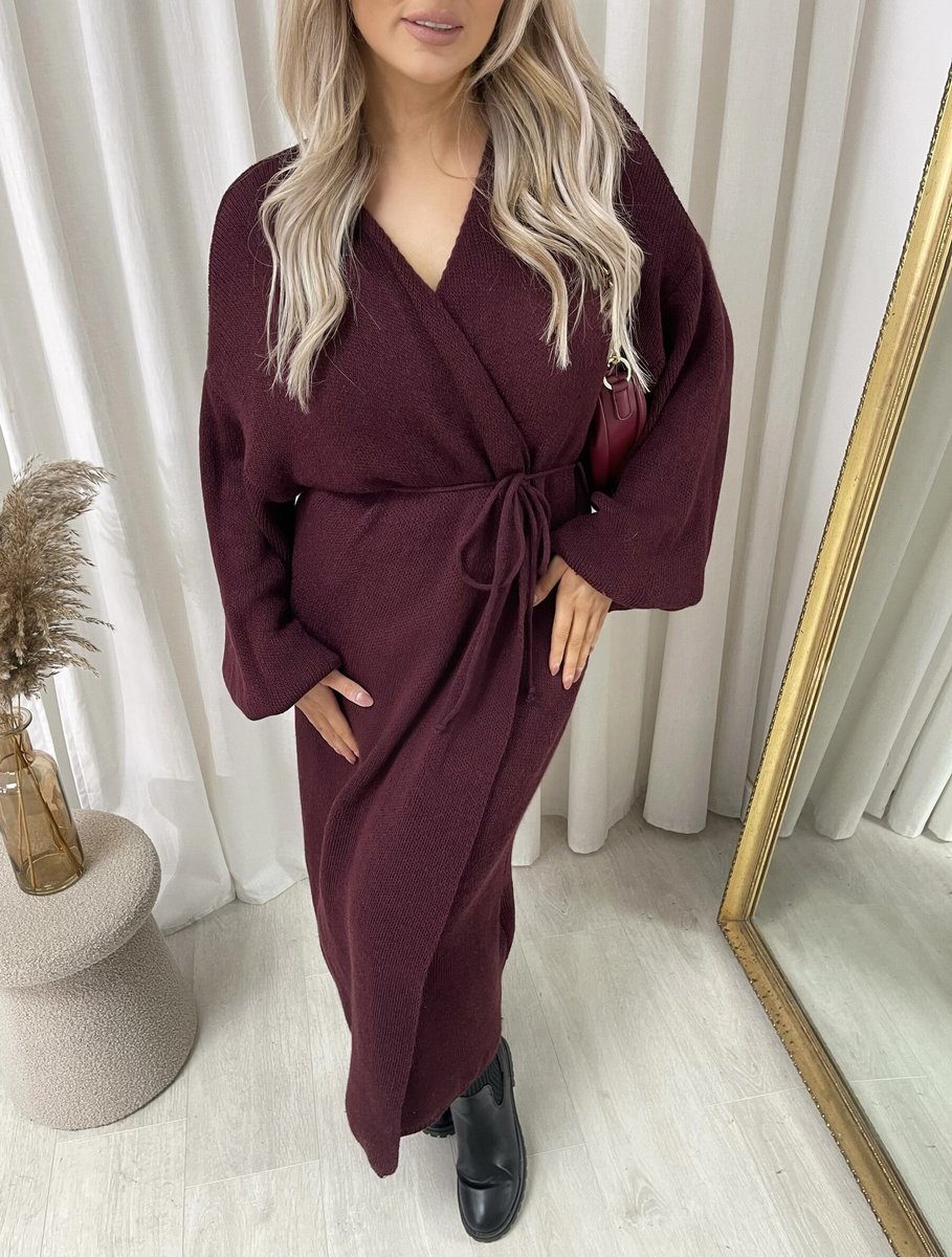 Knitted Long Sleeve Belted Cardigan - She Wears Glory Beverly Hills