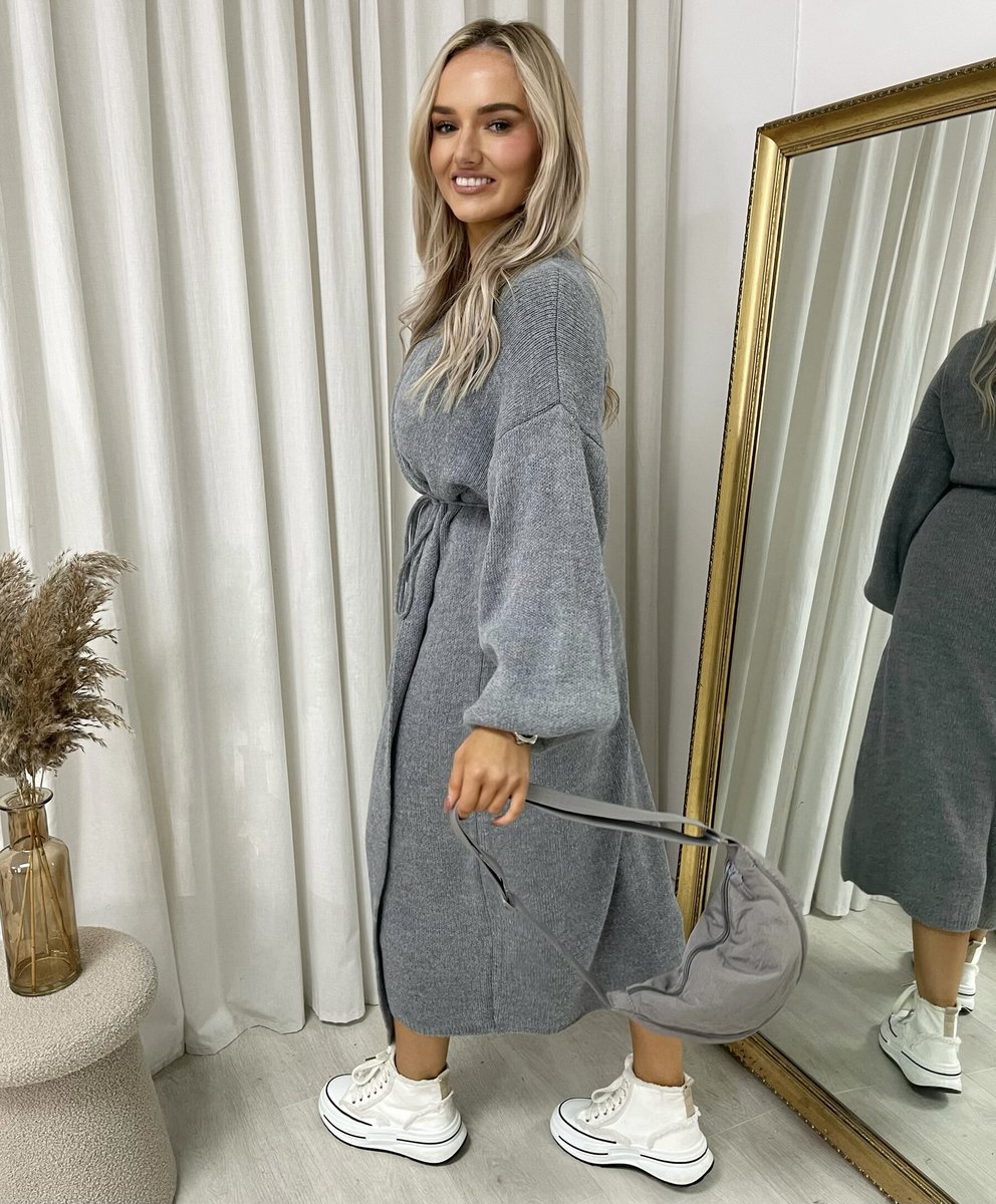 Knitted Long Sleeve Belted Cardigan - She Wears Glory Beverly Hills