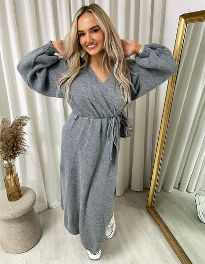 Knitted Long Sleeve Belted Cardigan - She Wears Glory Beverly Hills