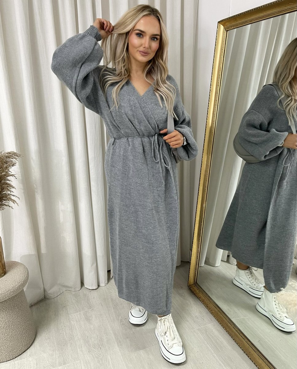 Knitted Long Sleeve Belted Cardigan - She Wears Glory Beverly Hills
