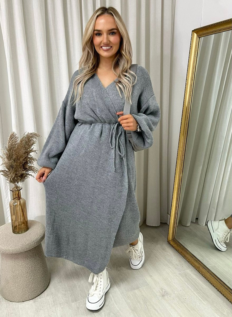 Knitted Long Sleeve Belted Cardigan - She Wears Glory Beverly Hills