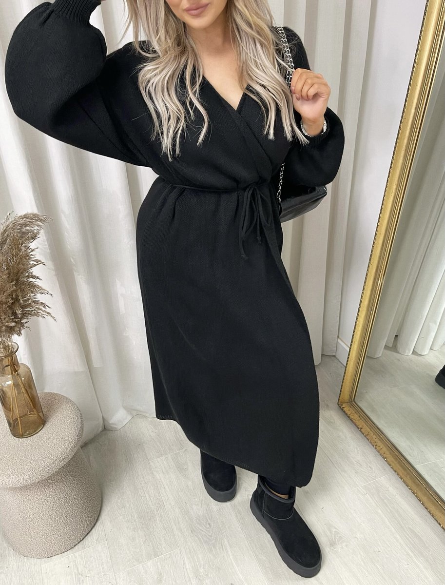 Knitted Long Sleeve Belted Cardigan - She Wears Glory Beverly Hills