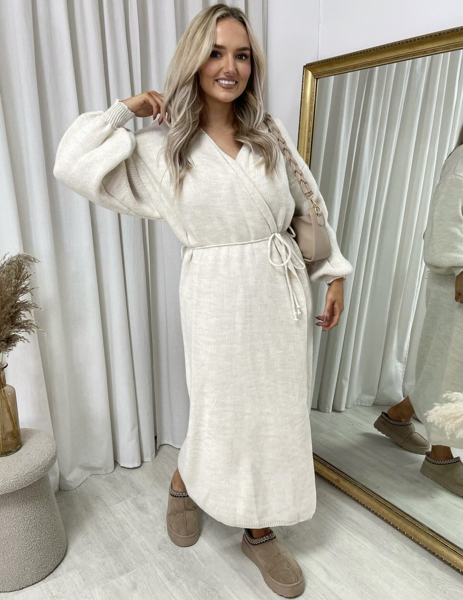 Knitted Long Sleeve Belted Cardigan - She Wears Glory Beverly Hills