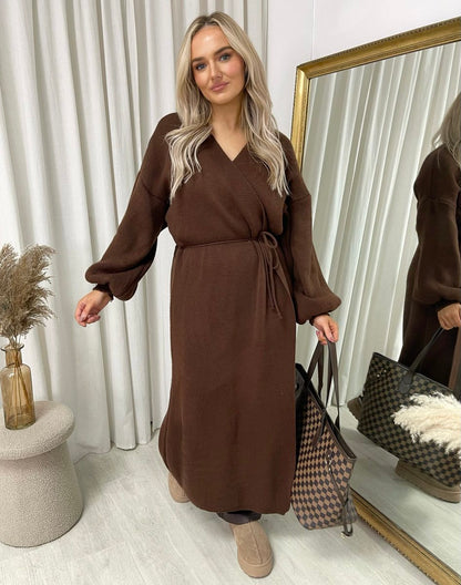 Knitted Long Sleeve Belted Cardigan - She Wears Glory Beverly Hills