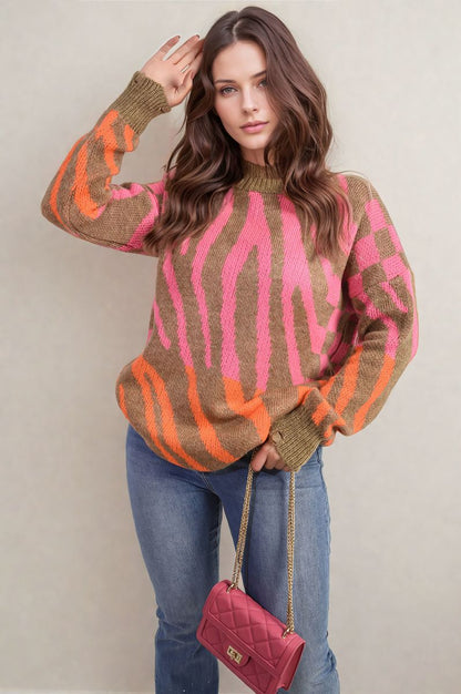 Zebra Stripe Knitted Jumper - She Wears Glory Beverly Hills
