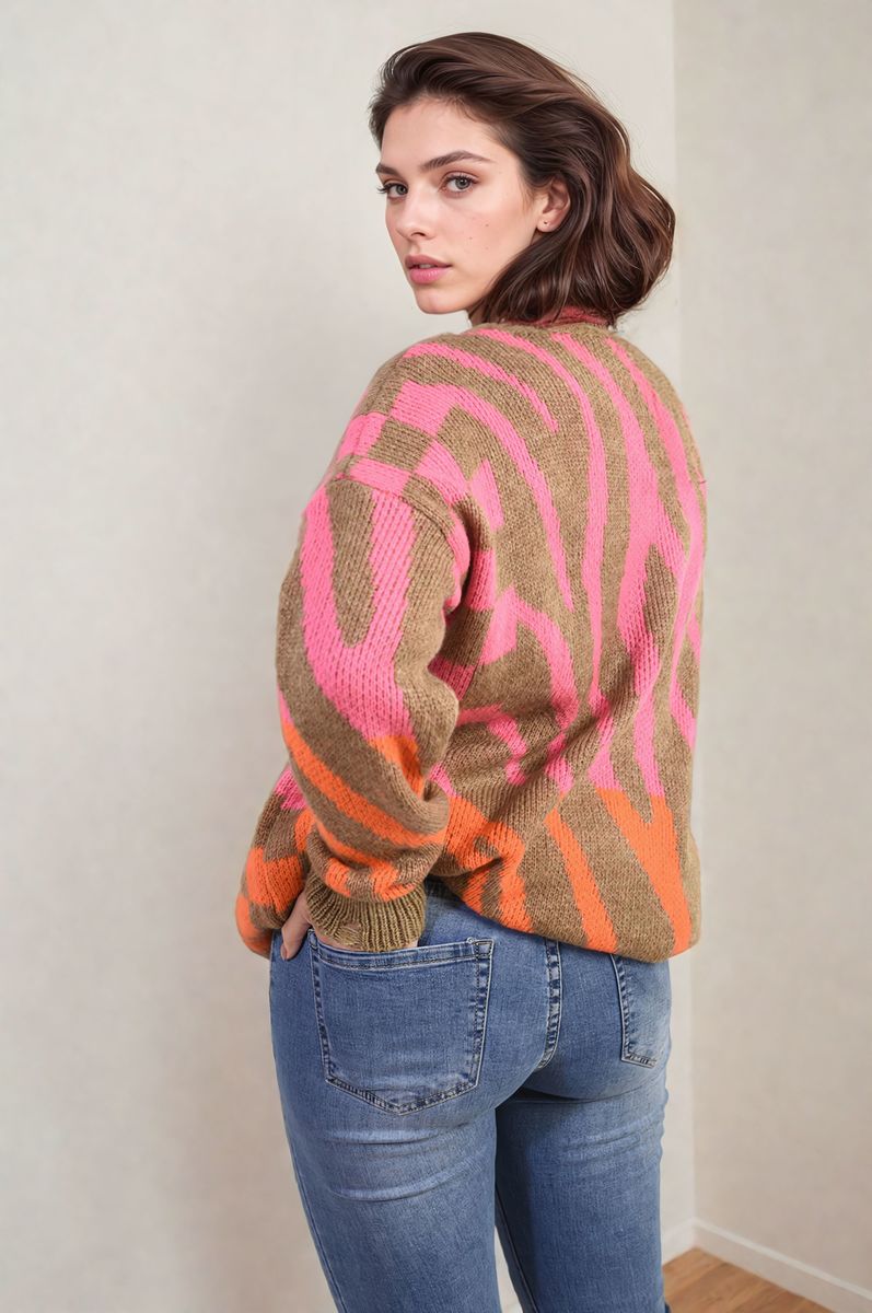Zebra Stripe Knitted Jumper - She Wears Glory Beverly Hills