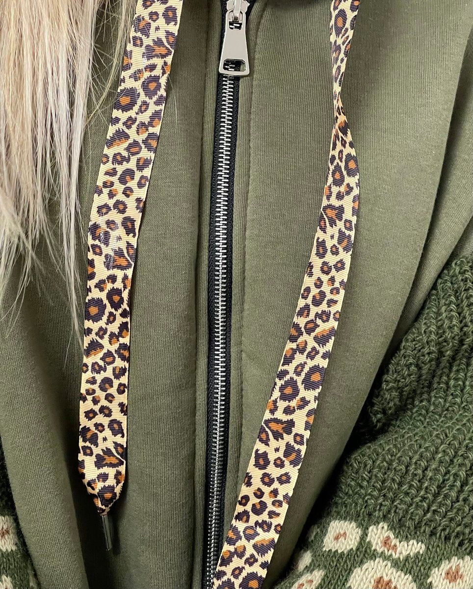 Leopard Print Knitted Sleeve Hoodie - She Wears Glory Beverly Hills
