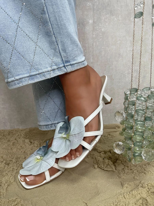 Floral Strap High Heels - She Wears Glory Beverly Hills