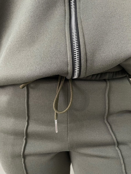 She Wears Glory™ Zip Bomber Jacket and Trouser Co-ord Set - She Wears Glory Beverly Hills