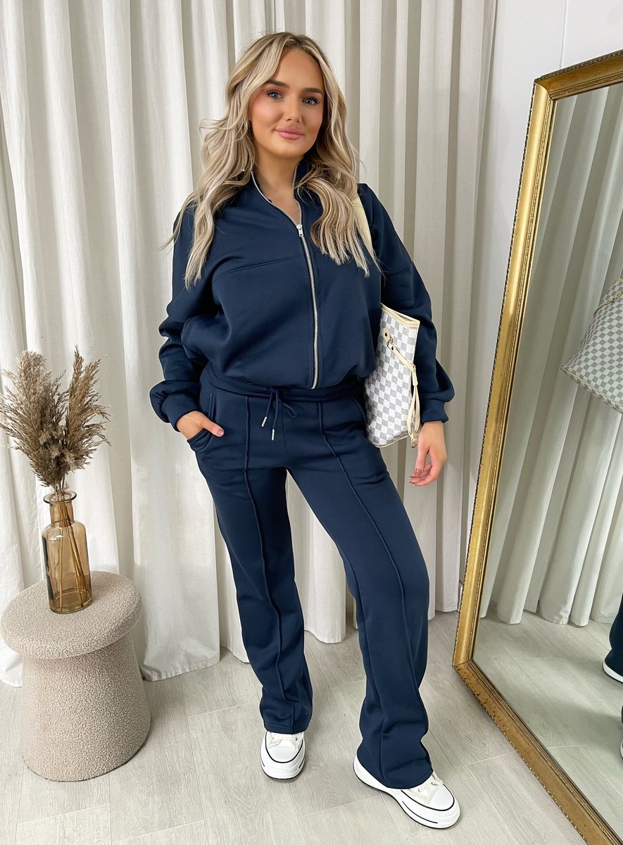 She Wears Glory™ Zip Bomber Jacket and Trouser Co-ord Set - She Wears Glory Beverly Hills