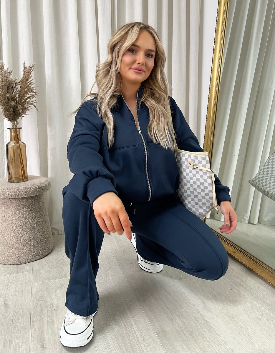 She Wears Glory™ Zip Bomber Jacket and Trouser Co-ord Set - She Wears Glory Beverly Hills