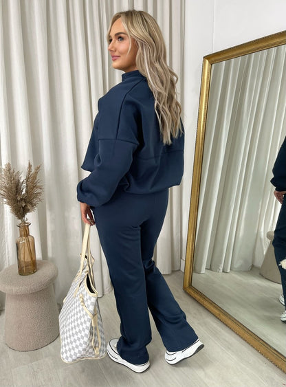 She Wears Glory™ Zip Bomber Jacket and Trouser Co-ord Set - She Wears Glory Beverly Hills