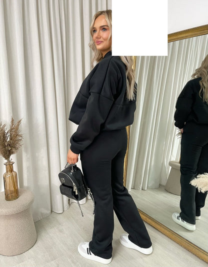 She Wears Glory™ Zip Bomber Jacket and Trouser Co-ord Set - She Wears Glory Beverly Hills