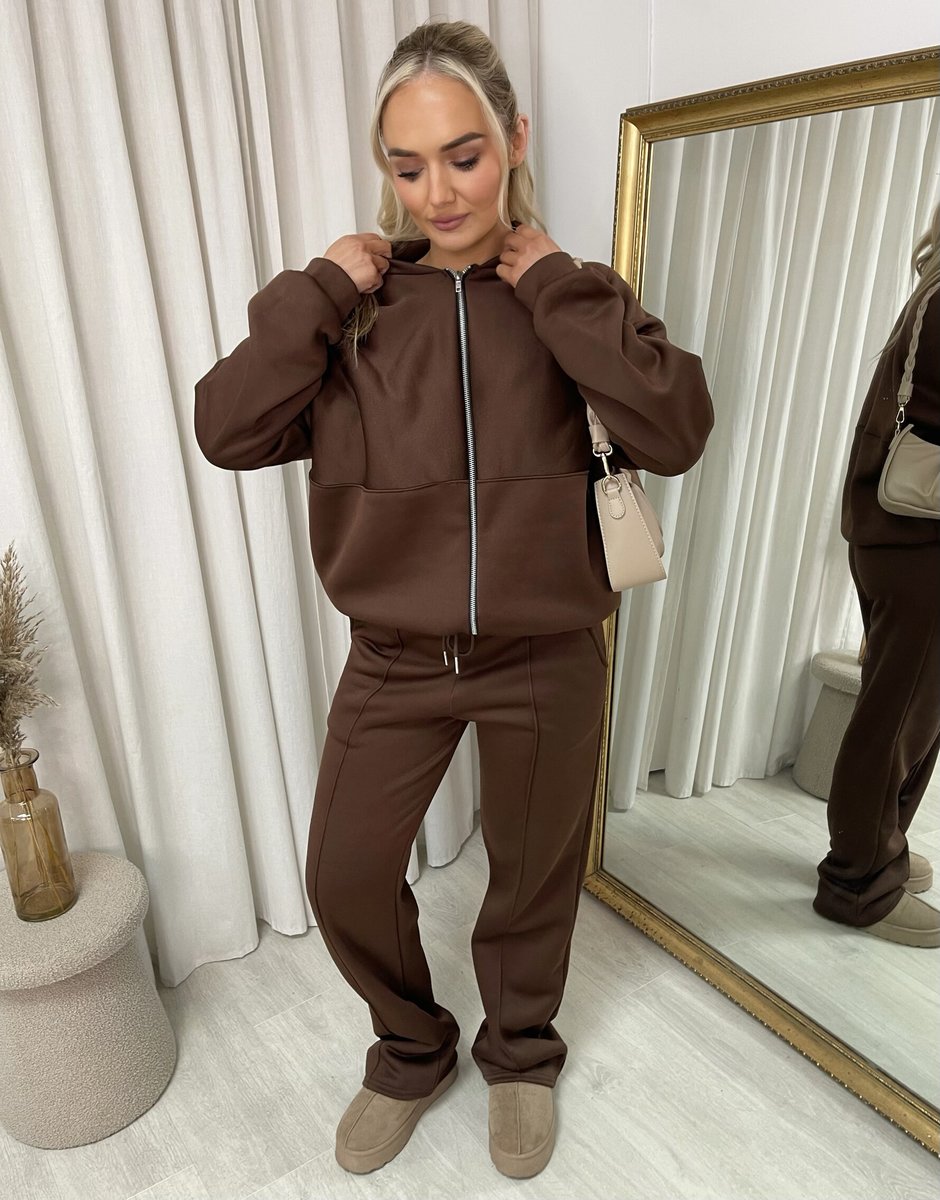 She Wears Glory™ Zip Bomber Jacket and Trouser Co-ord Set - She Wears Glory Beverly Hills