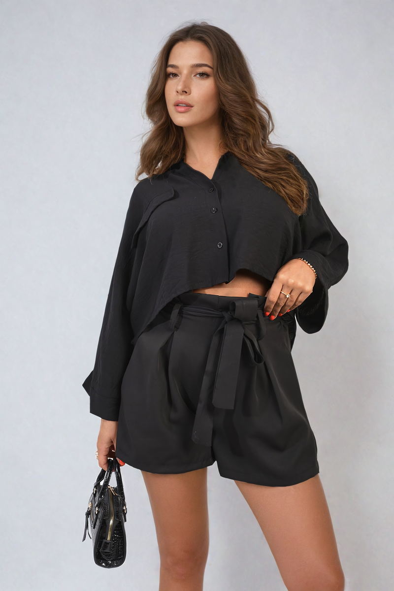 She Wears Glory™ High Waist Tie Belt Shorts