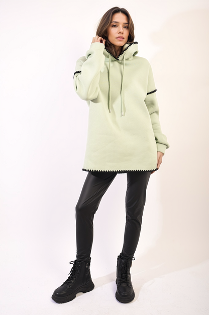 She Wears Glory™ Blanket Stich Knitted Hoodie