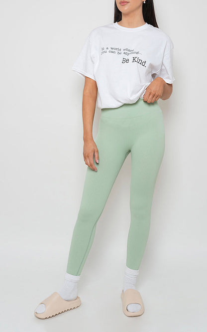 She Wears Glory™ Lightweight High Waisted Rib Curvy Leggings