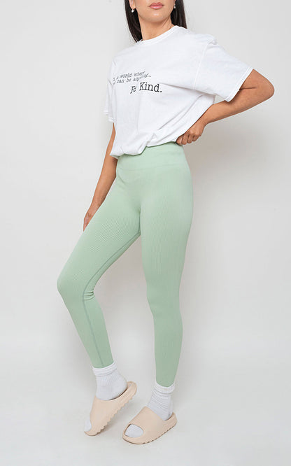 She Wears Glory™ Lightweight High Waisted Rib Curvy Leggings