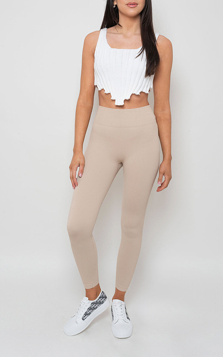 She Wears Glory™ Lightweight High Waisted Rib Curvy Leggings