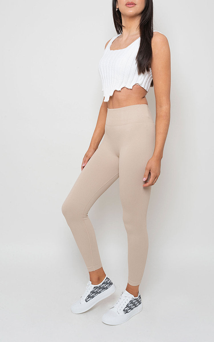 She Wears Glory™ Lightweight High Waisted Rib Curvy Leggings