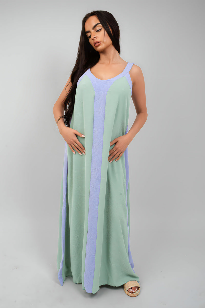 Two-Tone Sleeveless Cami Maxi Dress - She Wears Glory Beverly Hills