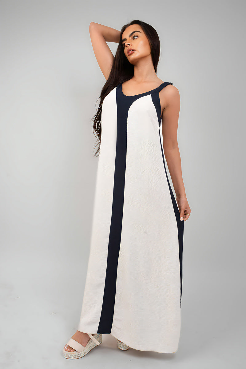 Two-Tone Sleeveless Cami Maxi Dress - She Wears Glory Beverly Hills