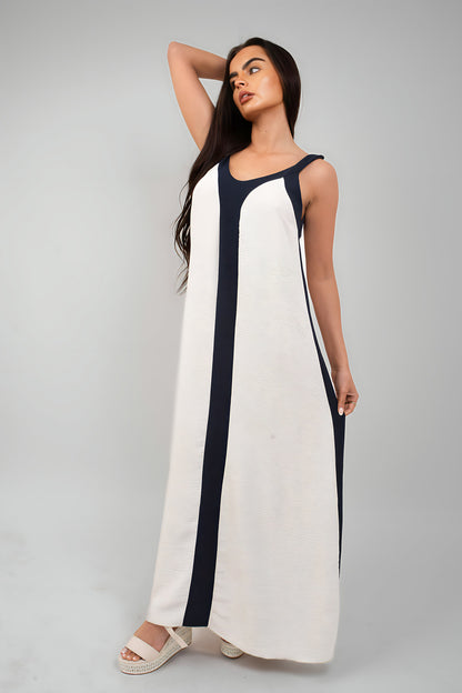 Two-Tone Sleeveless Cami Maxi Dress - She Wears Glory Beverly Hills