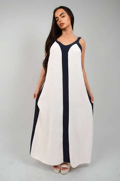 Two-Tone Sleeveless Cami Maxi Dress - She Wears Glory Beverly Hills