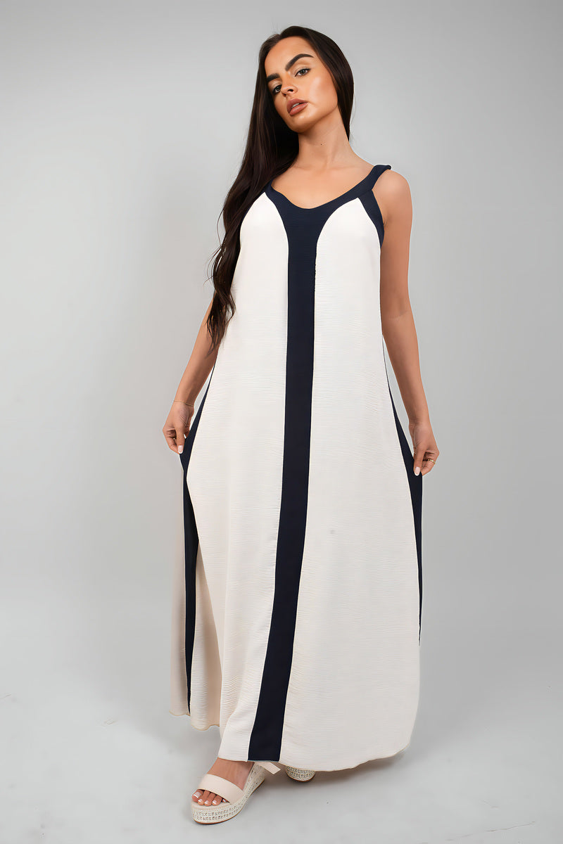 Two-Tone Sleeveless Cami Maxi Dress - She Wears Glory Beverly Hills