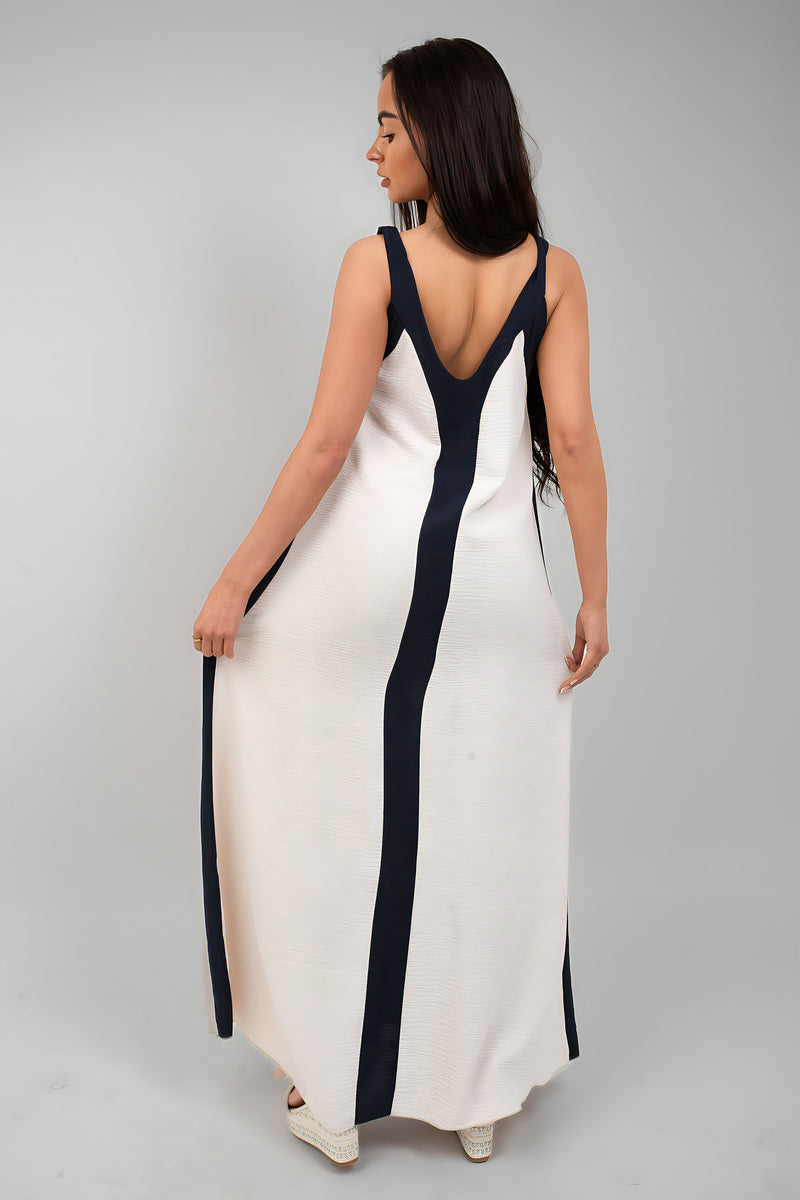Two-Tone Sleeveless Cami Maxi Dress - She Wears Glory Beverly Hills