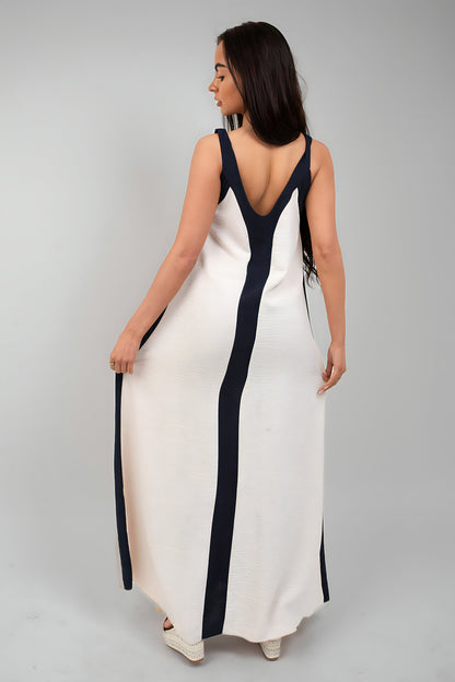 Two-Tone Sleeveless Cami Maxi Dress - She Wears Glory Beverly Hills
