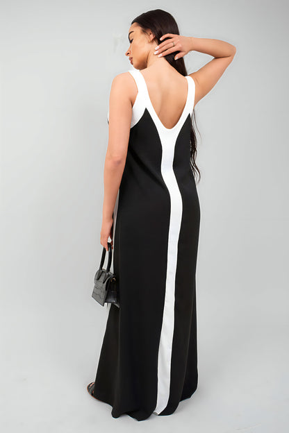Two-Tone Sleeveless Cami Maxi Dress - She Wears Glory Beverly Hills