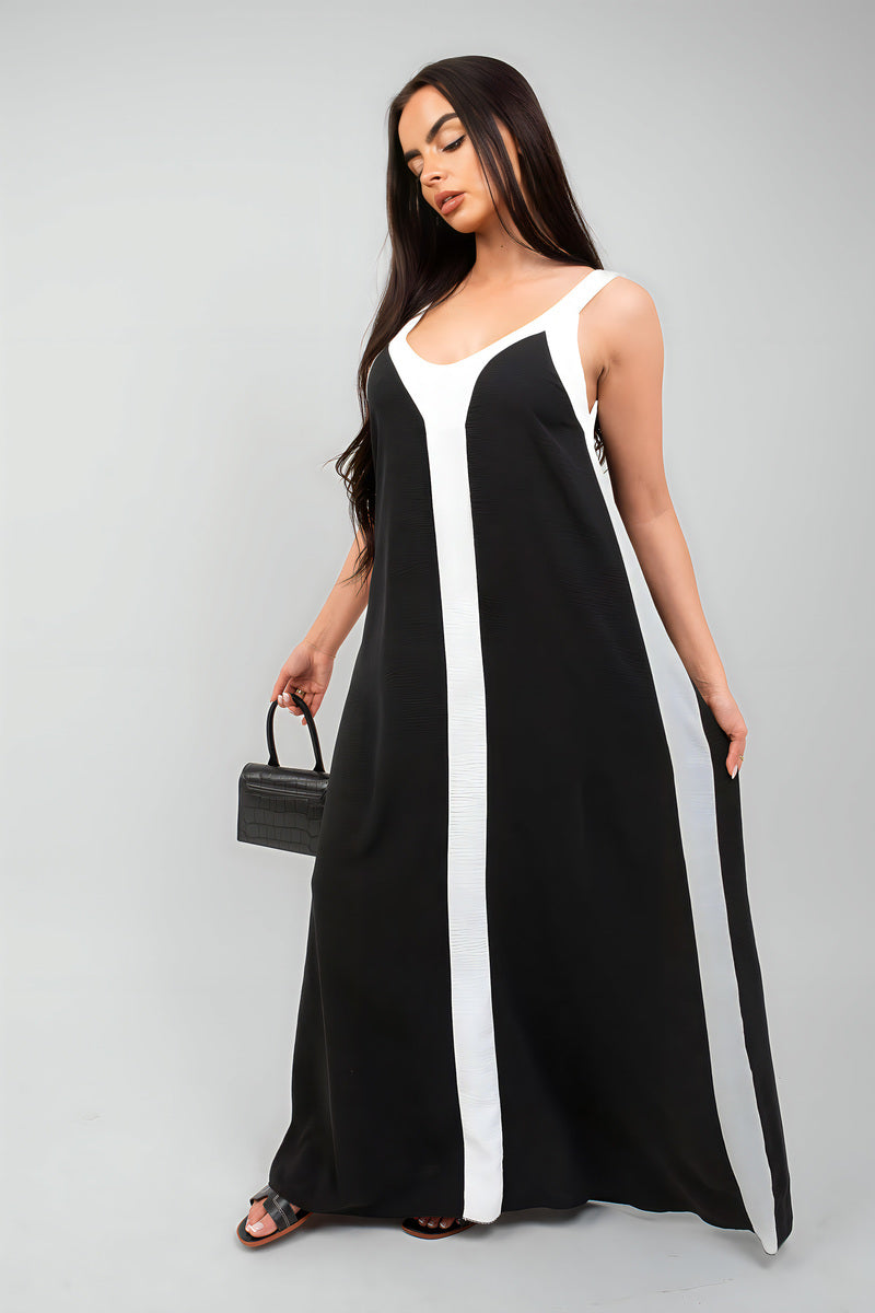 Two-Tone Sleeveless Cami Maxi Dress - She Wears Glory Beverly Hills