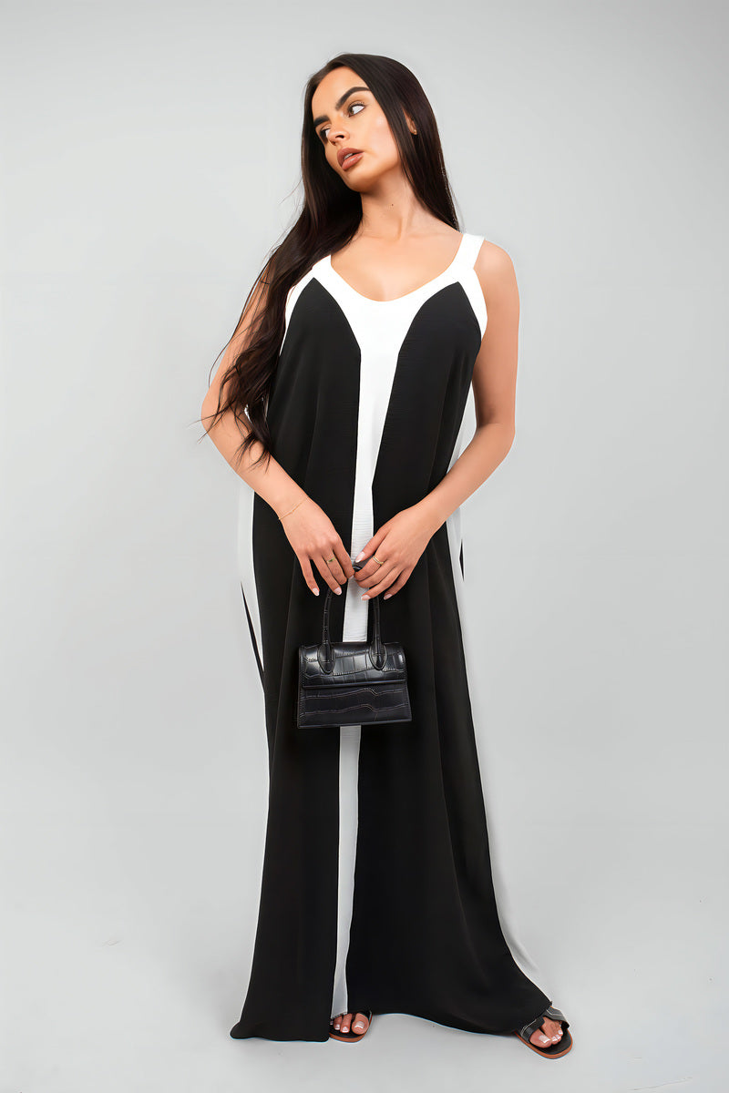 Two-Tone Sleeveless Cami Maxi Dress - She Wears Glory Beverly Hills