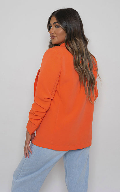 She Wears Glory™ Ruched Sleeve Casual Blazer with Side Pockets