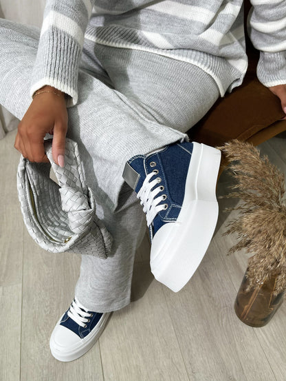 Luxe Bee Decorative Lace Up Platform Trainers - She Wears Glory Beverly Hills
