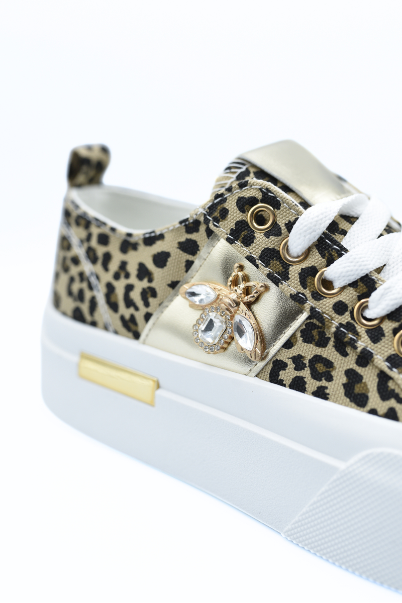 Luxe Bee Decorative Lace Up Platform Trainers - She Wears Glory Beverly Hills
