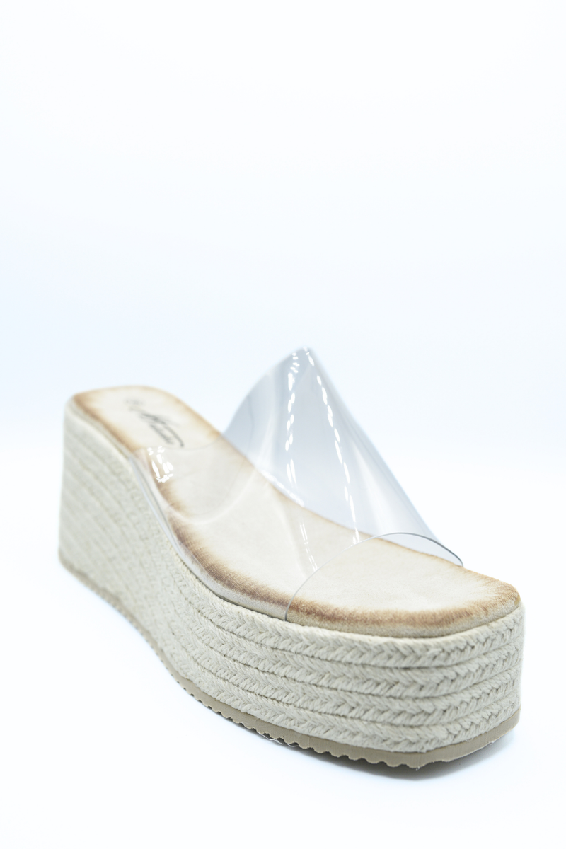 Transparent Strap Platform Wedge Heels - She Wears Glory Beverly Hills