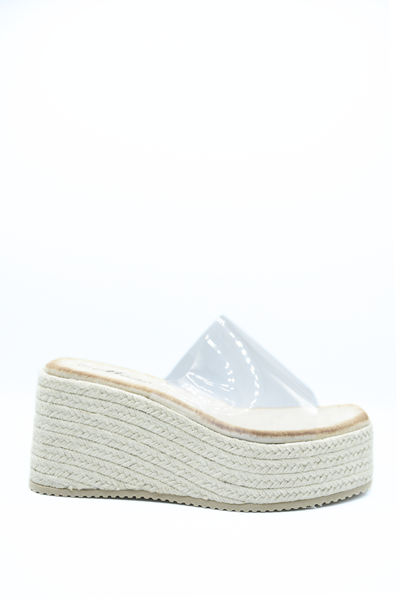 Transparent Strap Platform Wedge Heels - She Wears Glory Beverly Hills